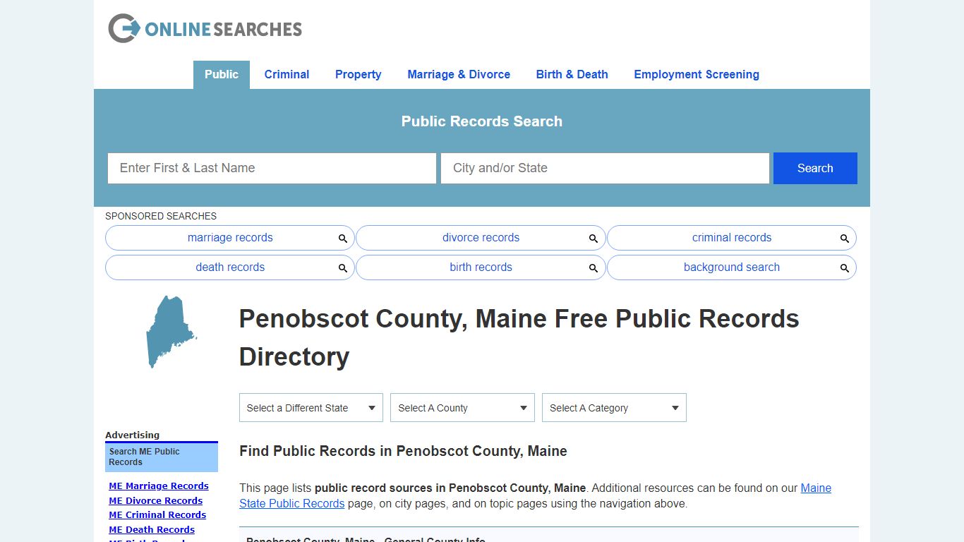 Penobscot County, Maine Public Records Directory