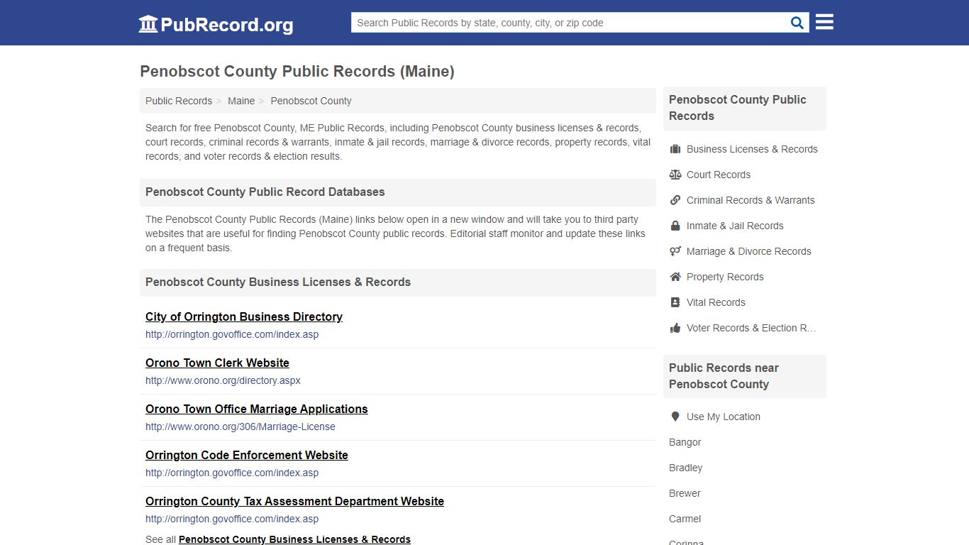 Free Penobscot County Public Records (Maine Public Records) - PubRecord.org